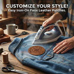 Round Leatherette Iron-on Patch