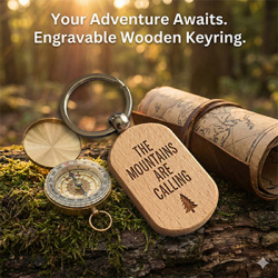 Rounded Rectangle Wooden Keyring