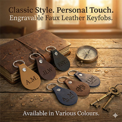 Traditionl Style Personalised Leatherette Keyring