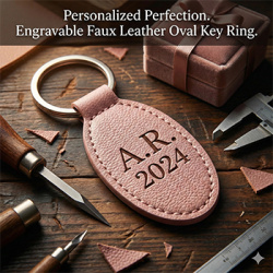 Oval Shaped Leatherette Keyring
