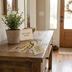 Leatherette House Keyring